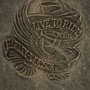 Vintage Harley-Davidson Denim Embossed Eagle Live to Ride Jacket Small